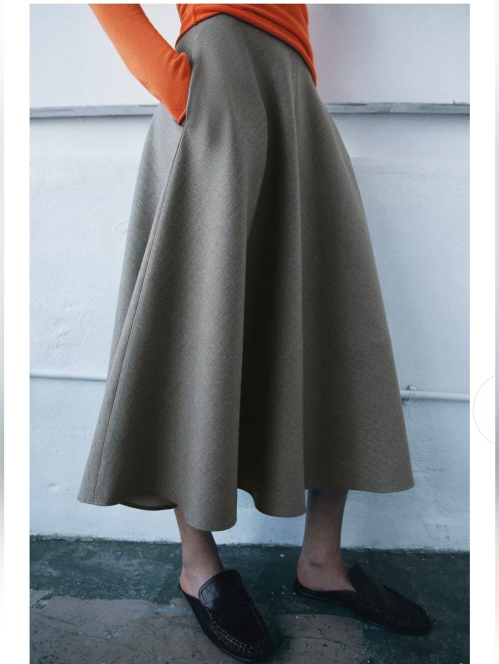 ZARA HERRINGBONE CAPE SKIRT (M)
